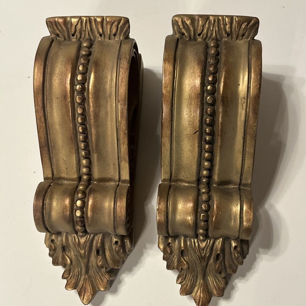 Set of 2 Curtain Rod Support  Resin Wall Sconces Curtains Drapes Panels 6.5”